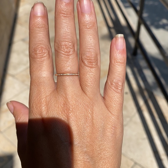 Real DIAMONDS & 14K ROSE GOLD pave diamond band ring size 6 💯 jewelry diamond - Picture 14 of 14